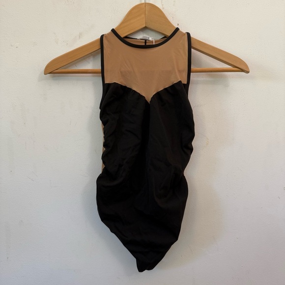 Wolford Black and Tan Bodysuit XS NWT - Picture 1 of 7